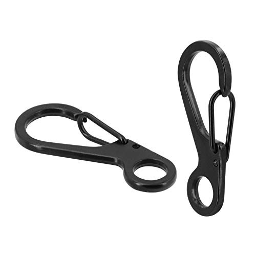 20Pcs Spring Snap Hook Carabiners Clip Spring Hanging Larger Version-Black