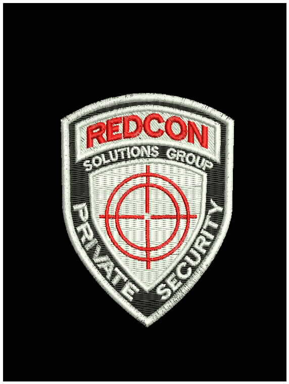 REDCON 6 EMBROIDERY PATCH 3.5X2.75 HOOK AND LOOP ON BACK  BLK/WHITE/RED