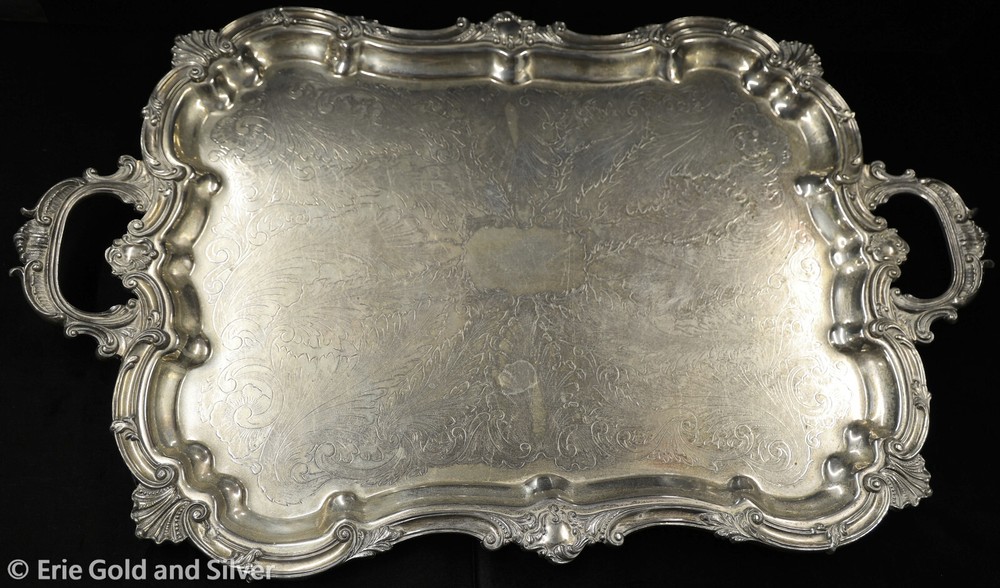Goldfeder Silverware Co. Silverplate Footed Serving Tray
