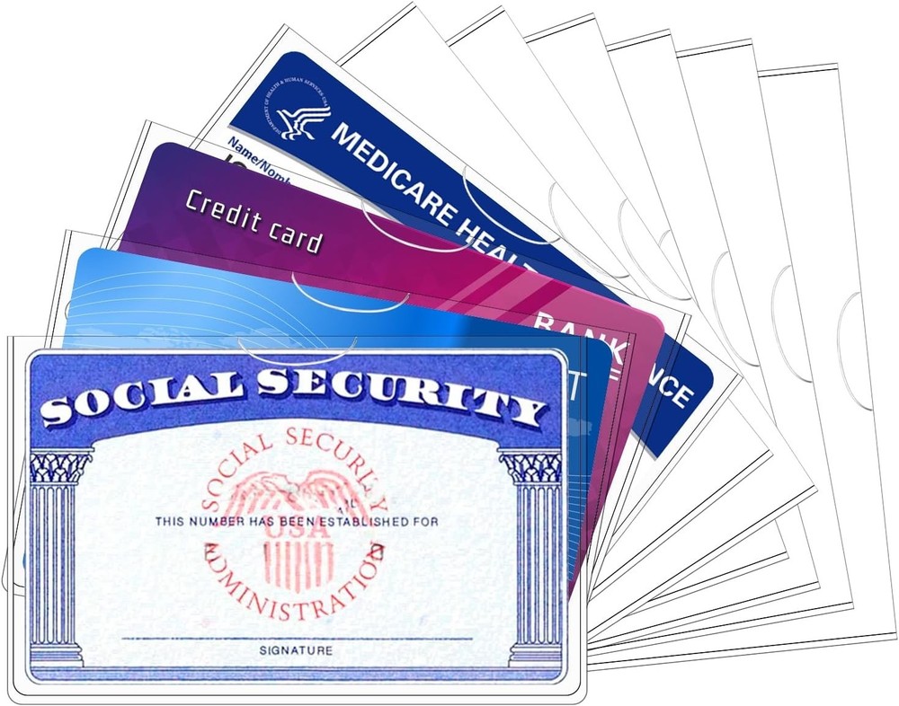 10 Pack Social Security Card Protector, 24 Mil Thick Card Protector Sleeves, ...