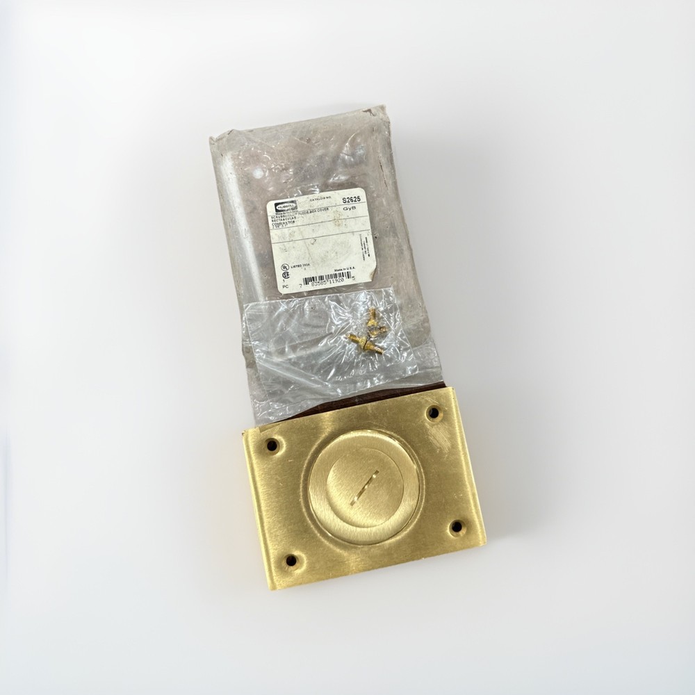 🔴Hubbell Rectangular S2625 Floor Box Cover 2-1/8" X 1" ‼️Brass