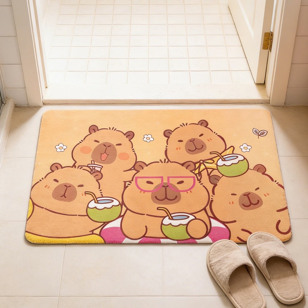 Capybara Pattern Optional Bath Mat Waterproof For Home Garden Bath Accessories