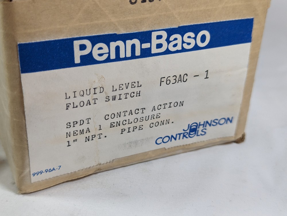 NEW SEALED - Johnson Controls Penn-Baso Liquid Level Float Switch F63AC-1