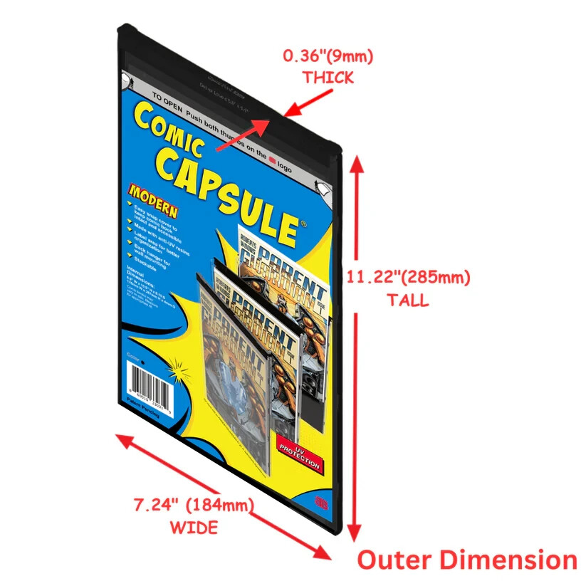 2 Current Modern ComicCapsule Black Comic Book Plastic Protector UV Protection