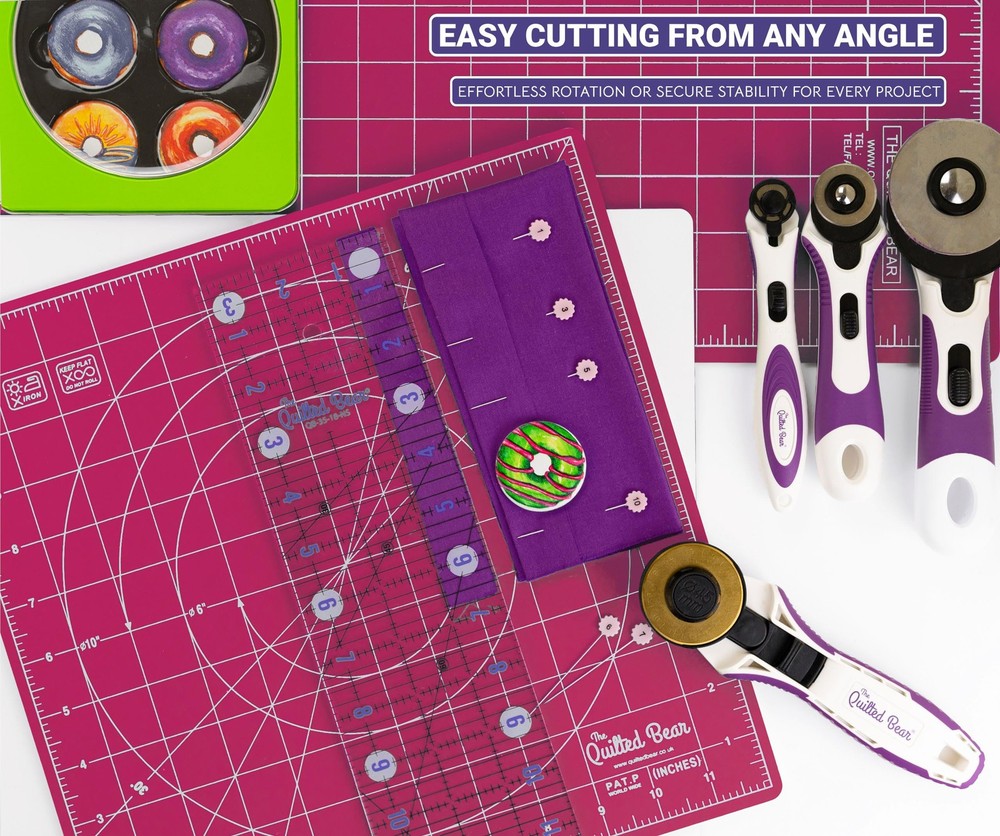 Rotating Cutting Mat 7" x 7" - Locking & Rotating Self Healing Cutting Board ...