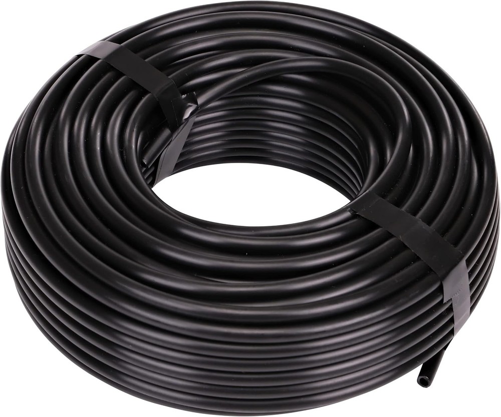 Efficient Black Polyethylene Drip Irrigation Tubing, 100 Ft - Customizable Use