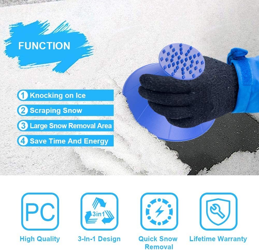 Ice Scraper Auto, Car Windscreen Ice Shaped Multi-Function Cone Fueling Funnel