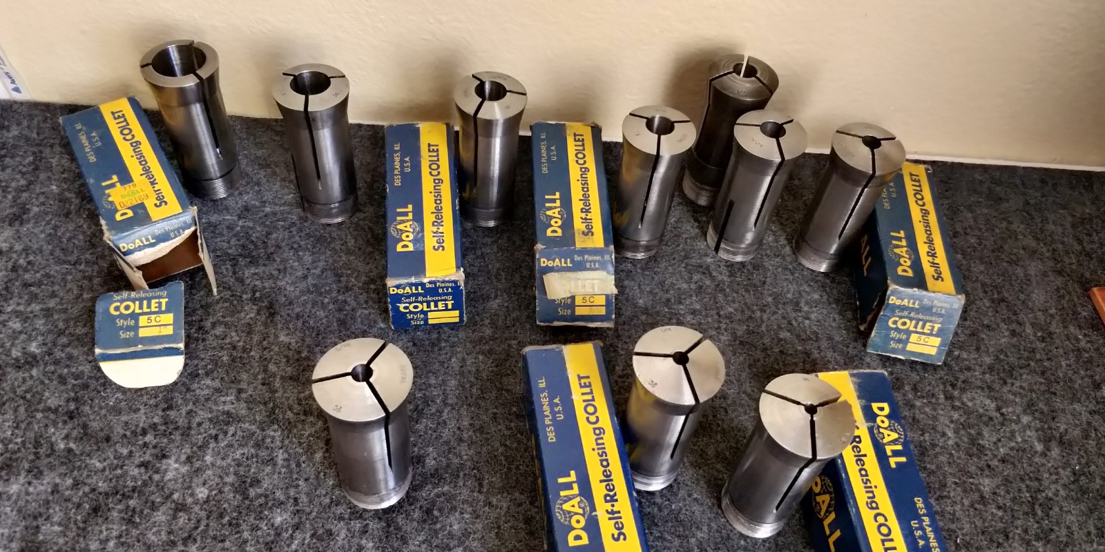 DoALL (Royal) 5C Round Collet Set 10 piece 3/16 - 1"