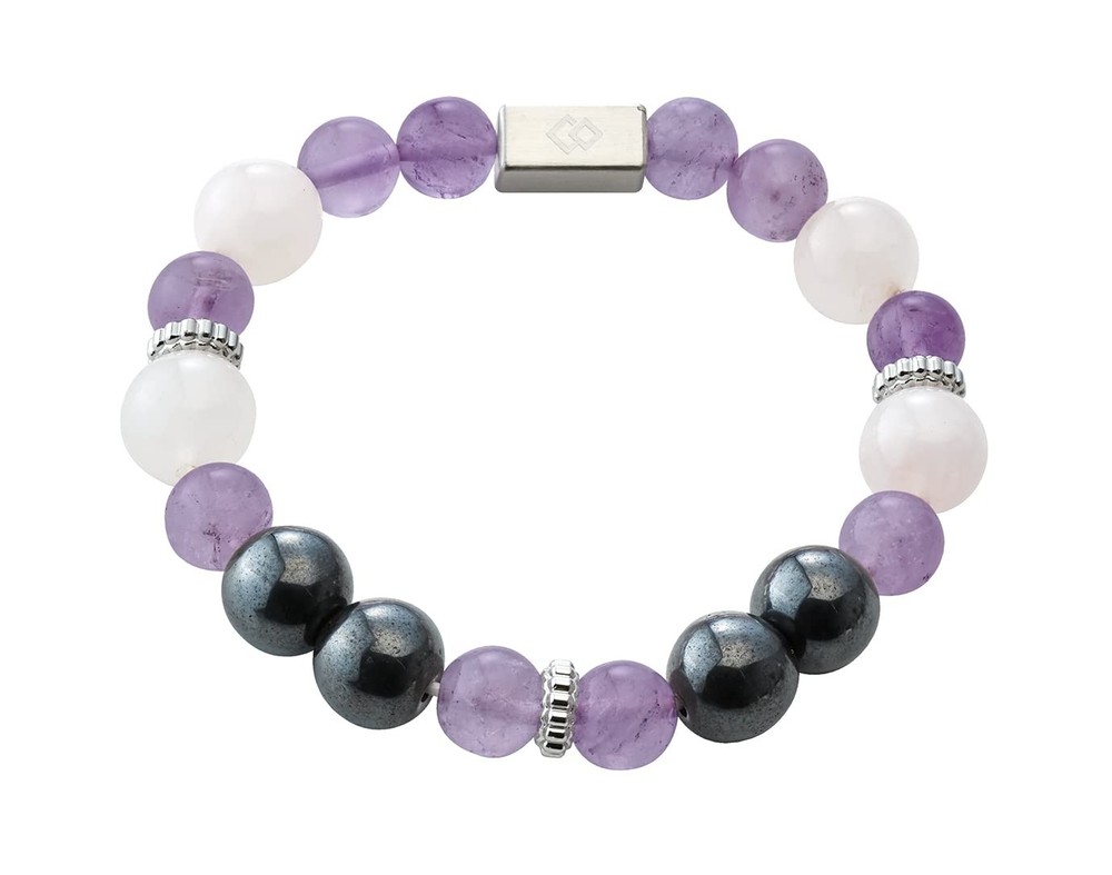 Colantotte Magnetic Accessory Loop EN Rose Quartz x Amethyst LSize