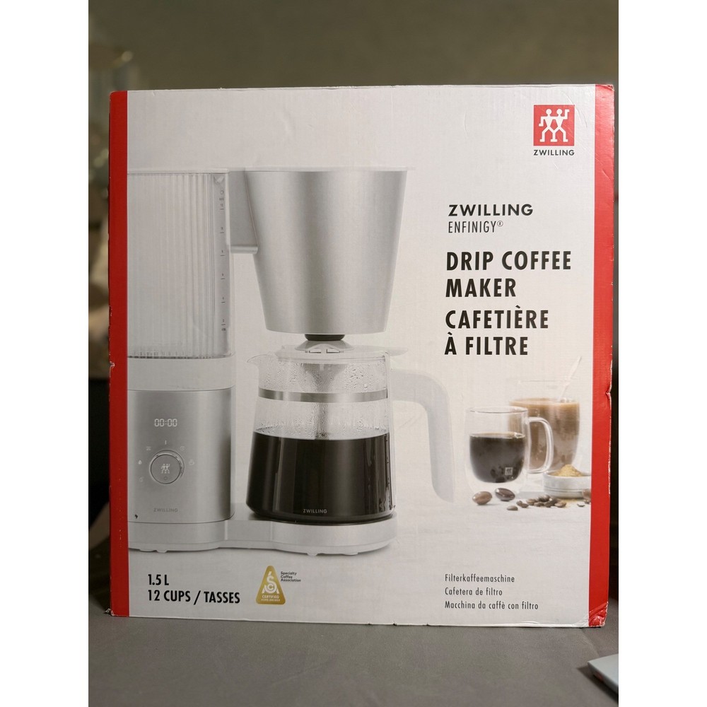 ZWILLING ENFINIGY Silver Drip Coffee Maker 12 Cups 197 Watts Programmable Timer