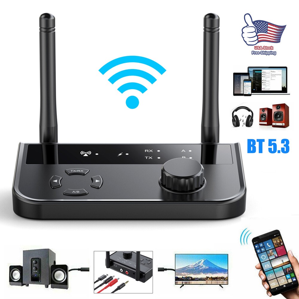 5.3 Long Range Bluetooth Transmitter Receiver For TV Home Stereo Audio Adapter-