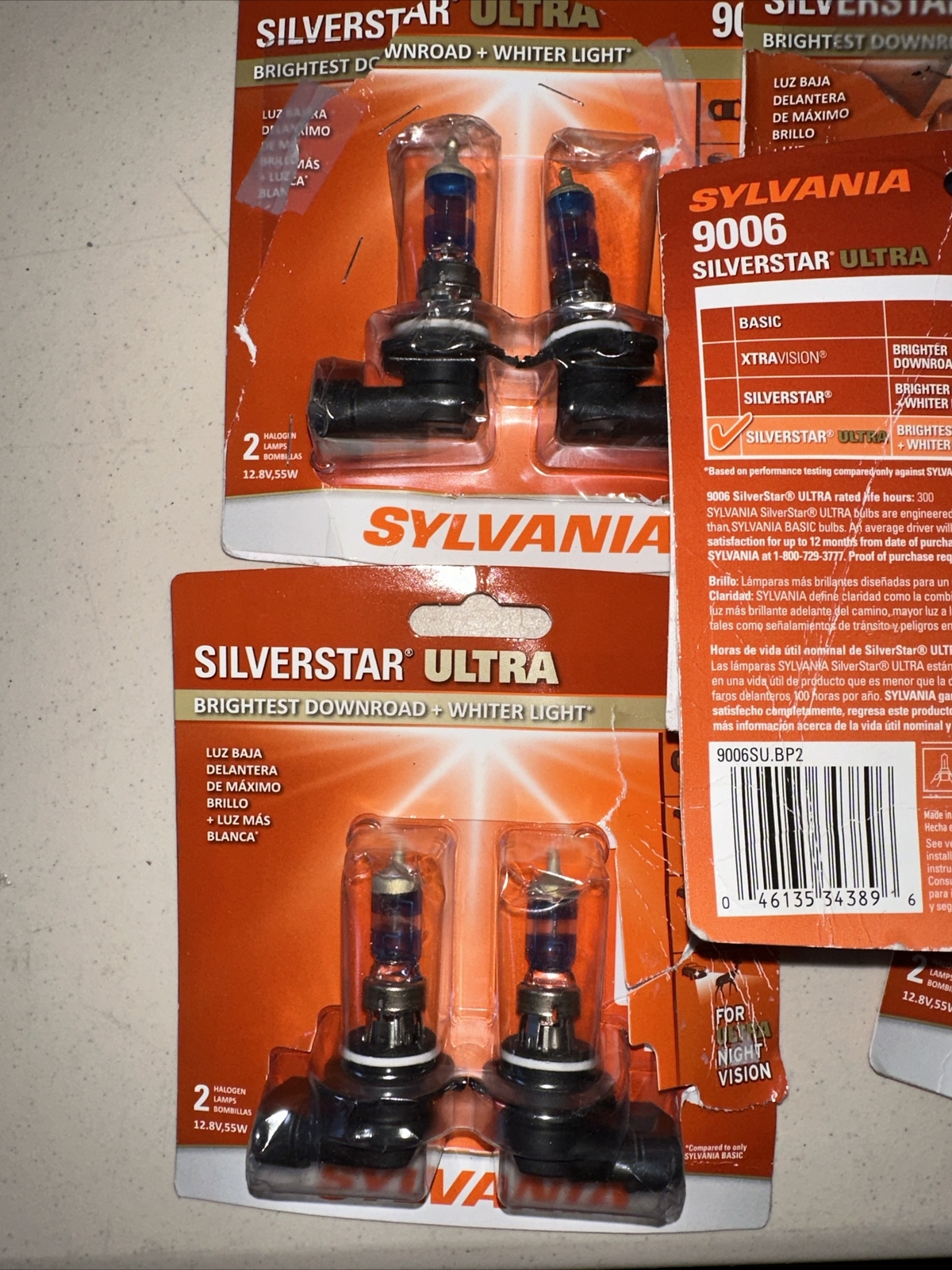 SYLVANIA 9006SU.BP2 9006 SilverStar Ultra Halogen Headlight Bulbs 2 Pack