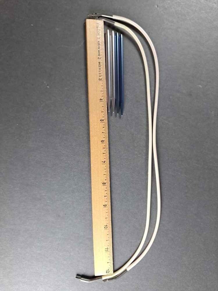 Knitting Needles Interchangeable Circular Lot 3 w Point Gripper