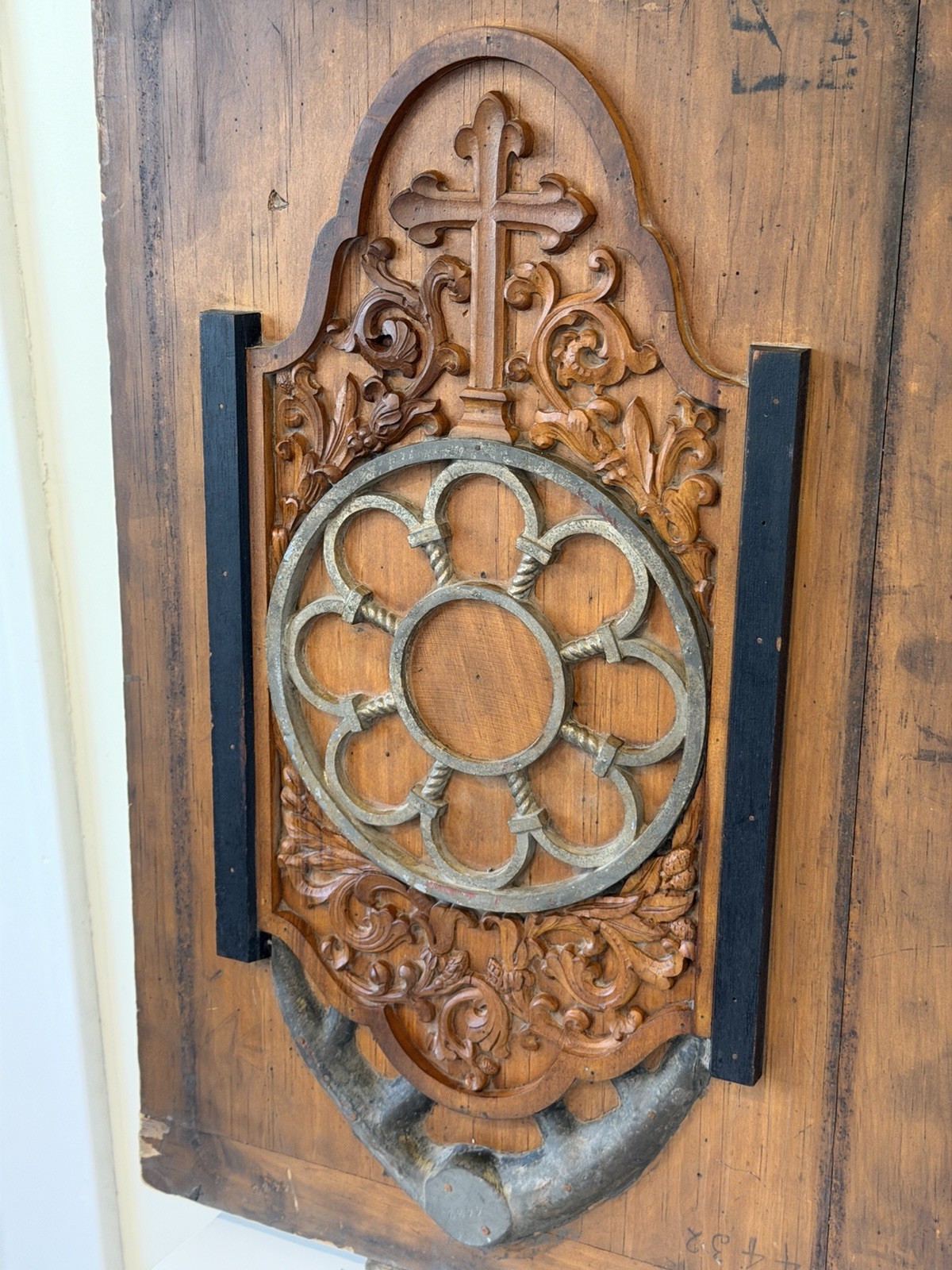 Antique Industrial Wood Foundry Mold Wall Art Architectural Salvage Christian