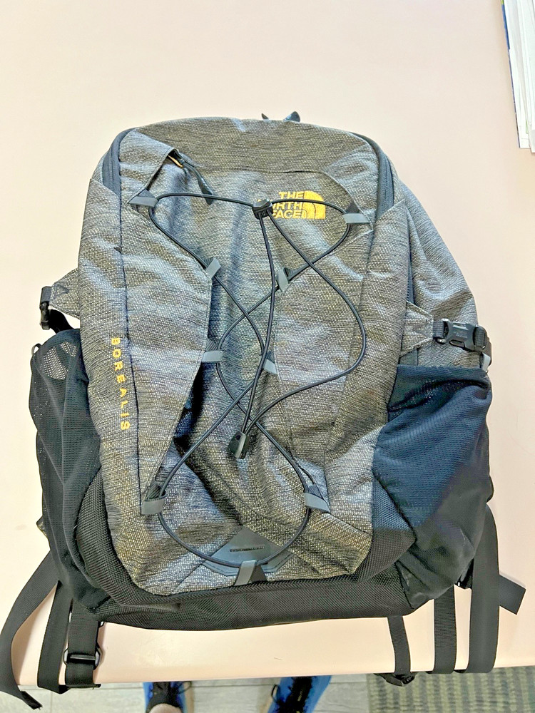 The North Face Borealis Backpack, lightly used, Gray tweed look w