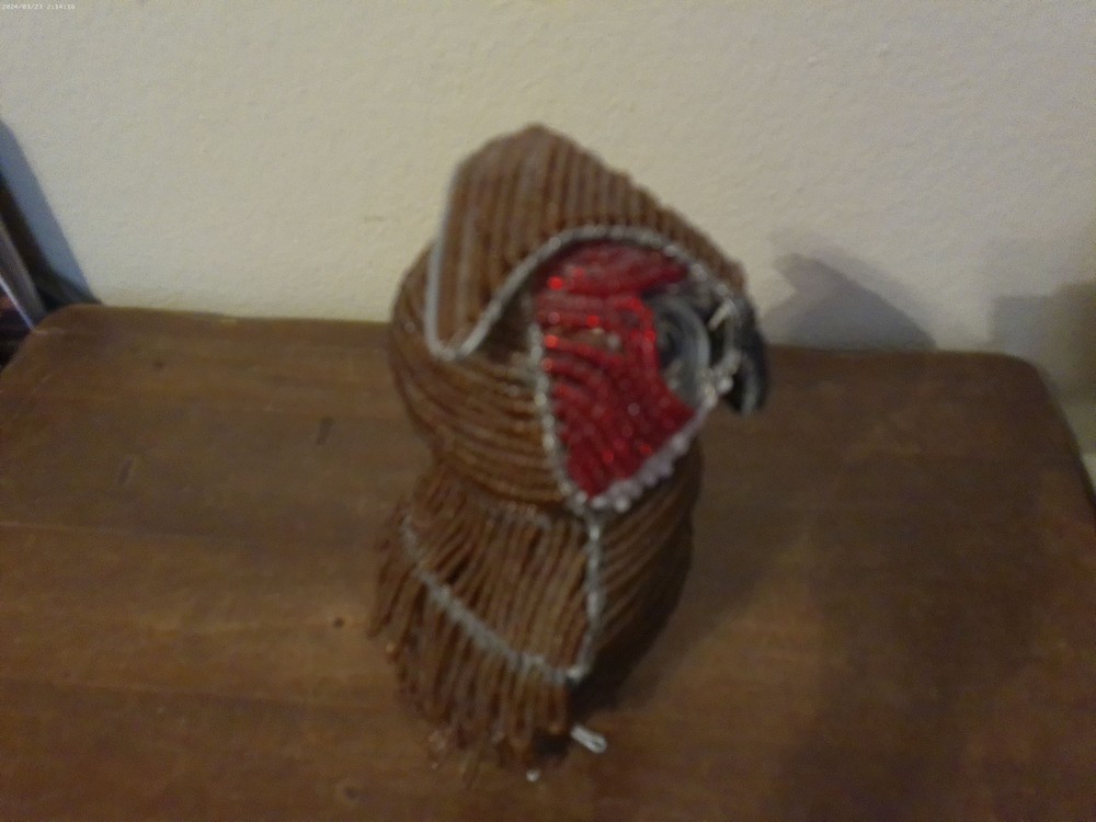 Large Beaded Owl Figure