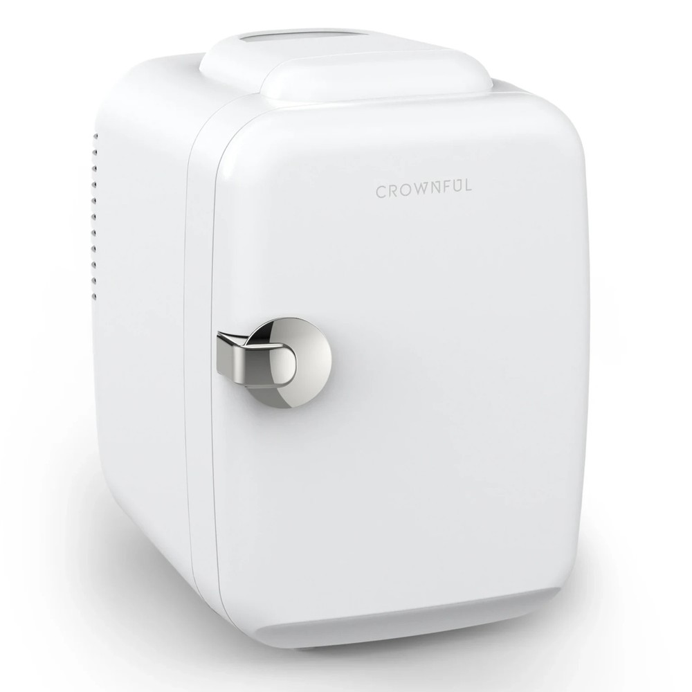 CROWNFUL 4 Liter/6 Can Mini Fridge White