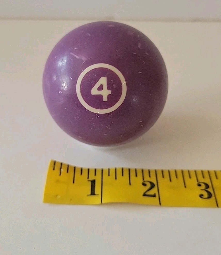 Vintage No. 4 Solid Purple Pool Ball Billiard 2" Replacement (J)