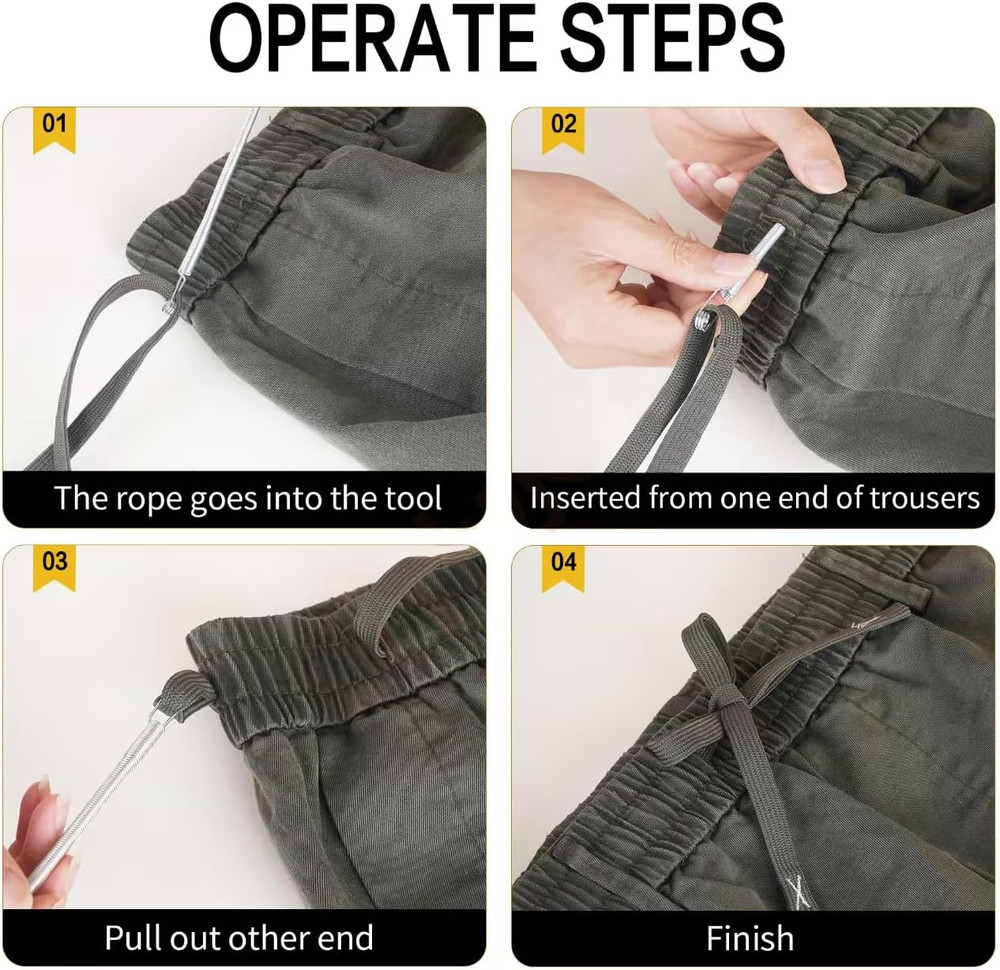 5PCS Spring Drawstring Threader Tool-Rope Threader Clip for Drawstring Replaceme