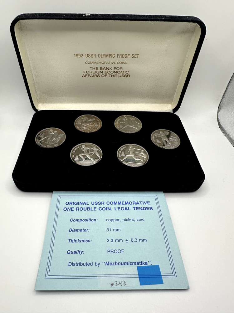 1992 USSR Olympic Proof Set Original Box & COA