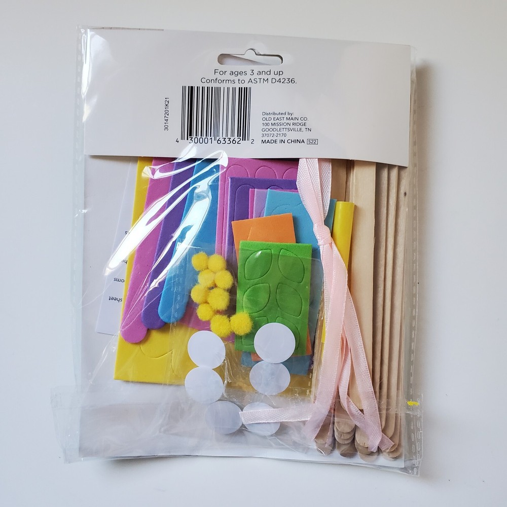 5 Lolly Stick Kit Easter Chicks 3 Each Stuffer Class Easy School Craft Activity
