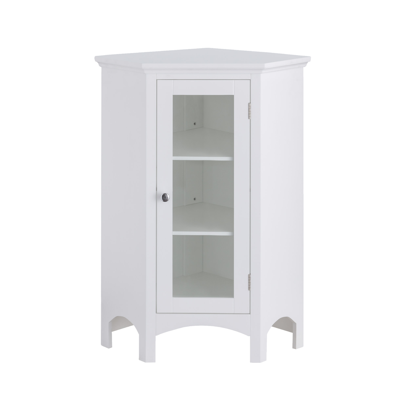 Bathroom Cabinet Corner Floor Storage Unit with Shelves White