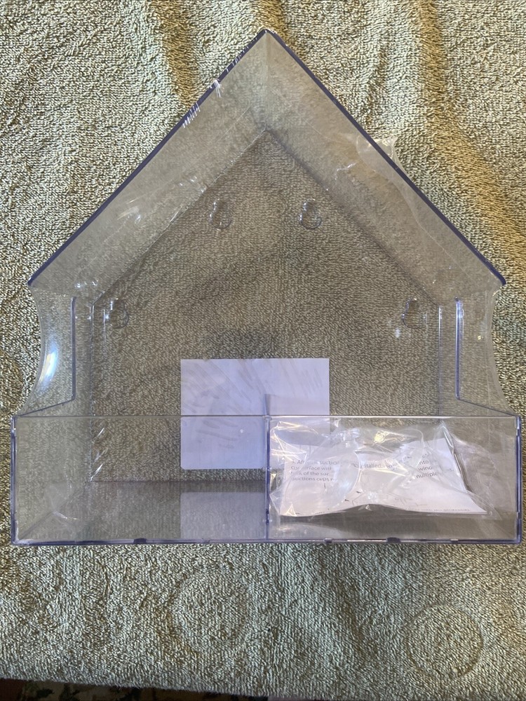 Plastic Birdhouse Clear See Through Window Mount with Suction Cups