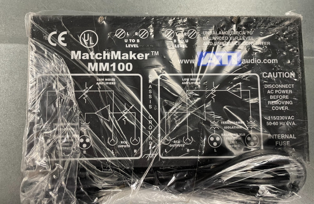 ATI Audio Inc MM100 Match Maker Balanced Unbalanced Level Matching Interface