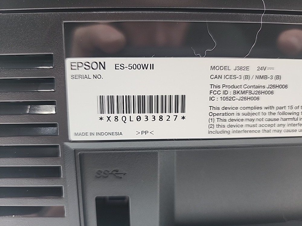 Epson WorkForce ES-500W II Wireless Duplex Document Scanner Open Box Complete