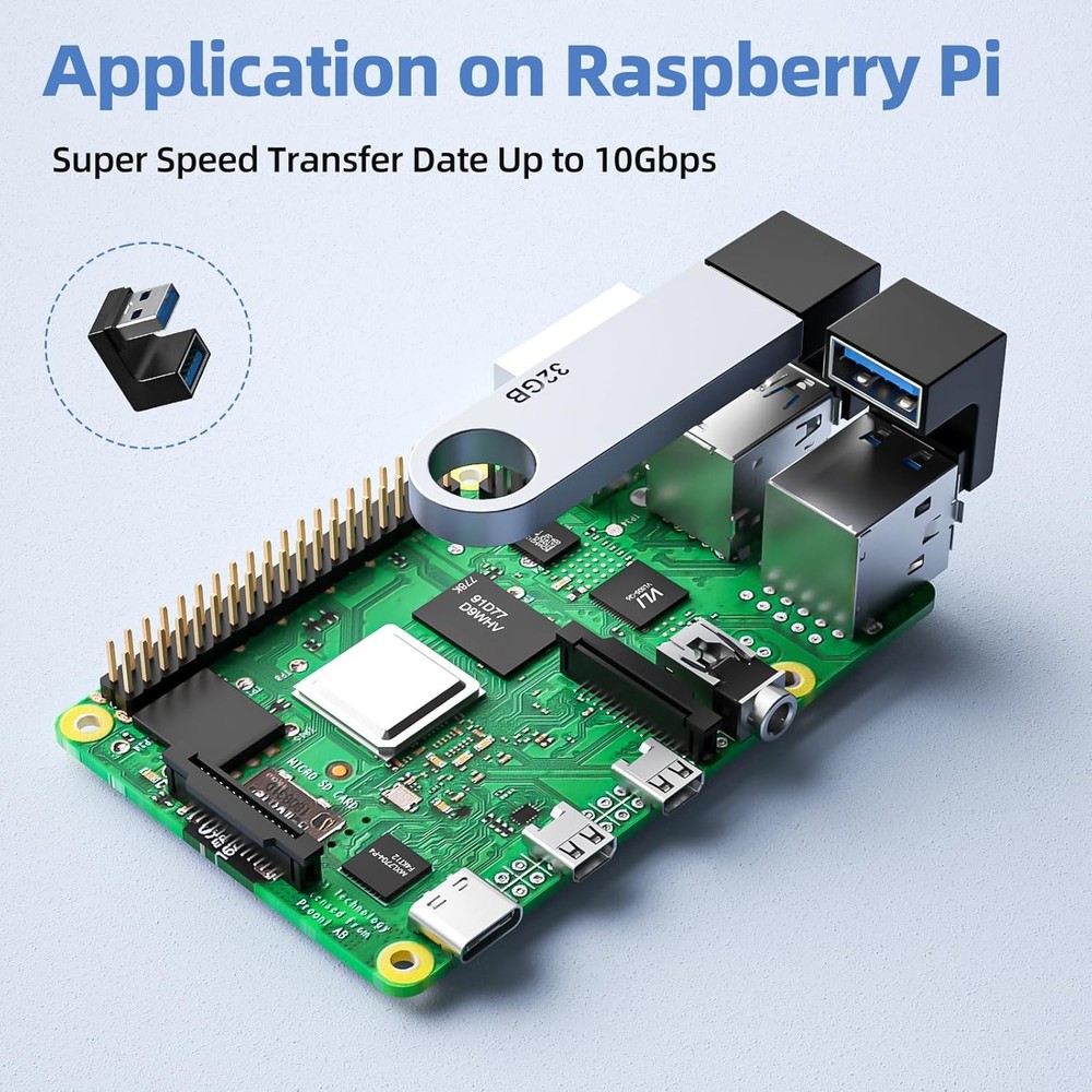 6 Pack 180 Degree & 90 USB 3.1 Adapter, Left and Right Angle A...