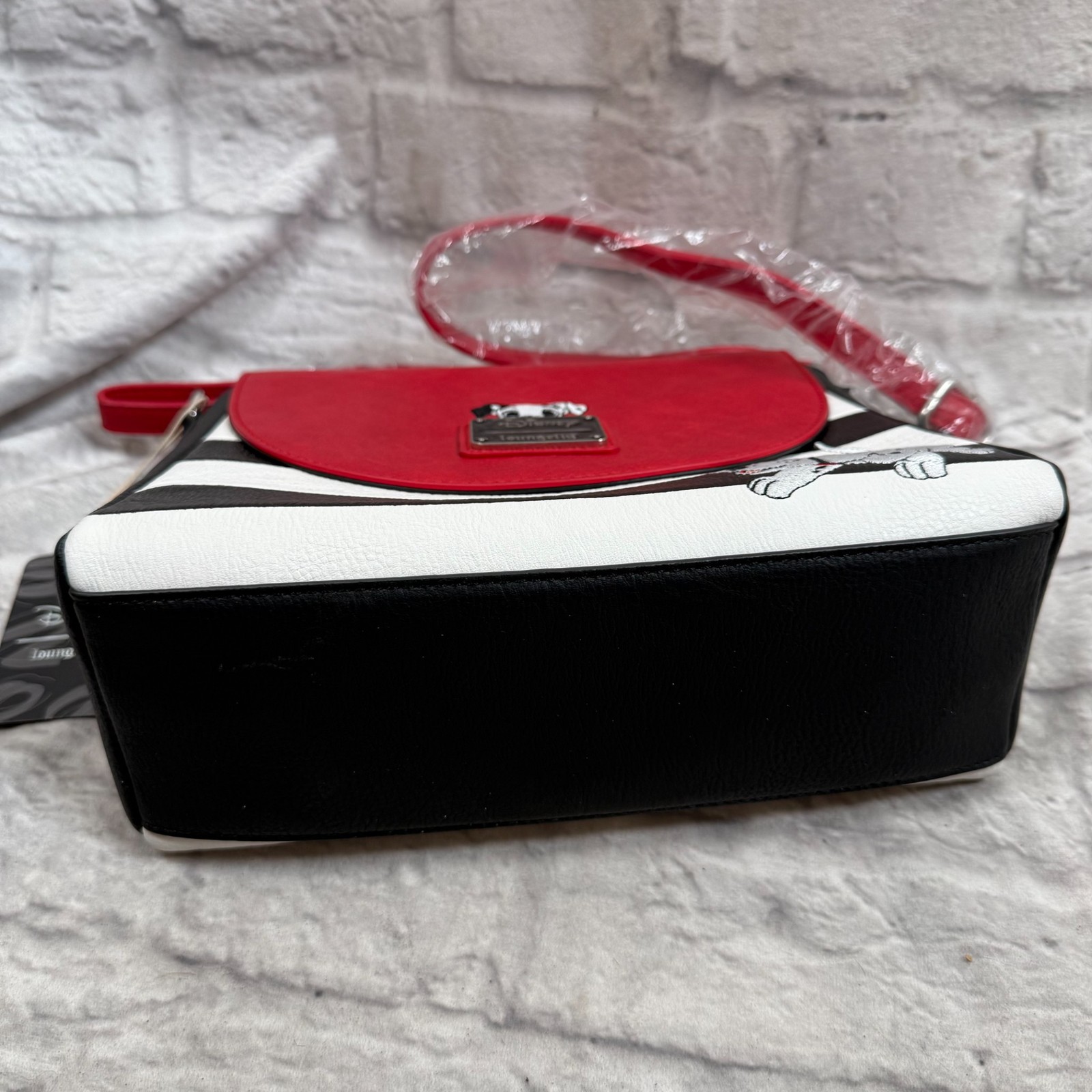 Disney Loungefly 101 Dalmatians Purse Embroidered Saddle Bag Striped Satchel NWT