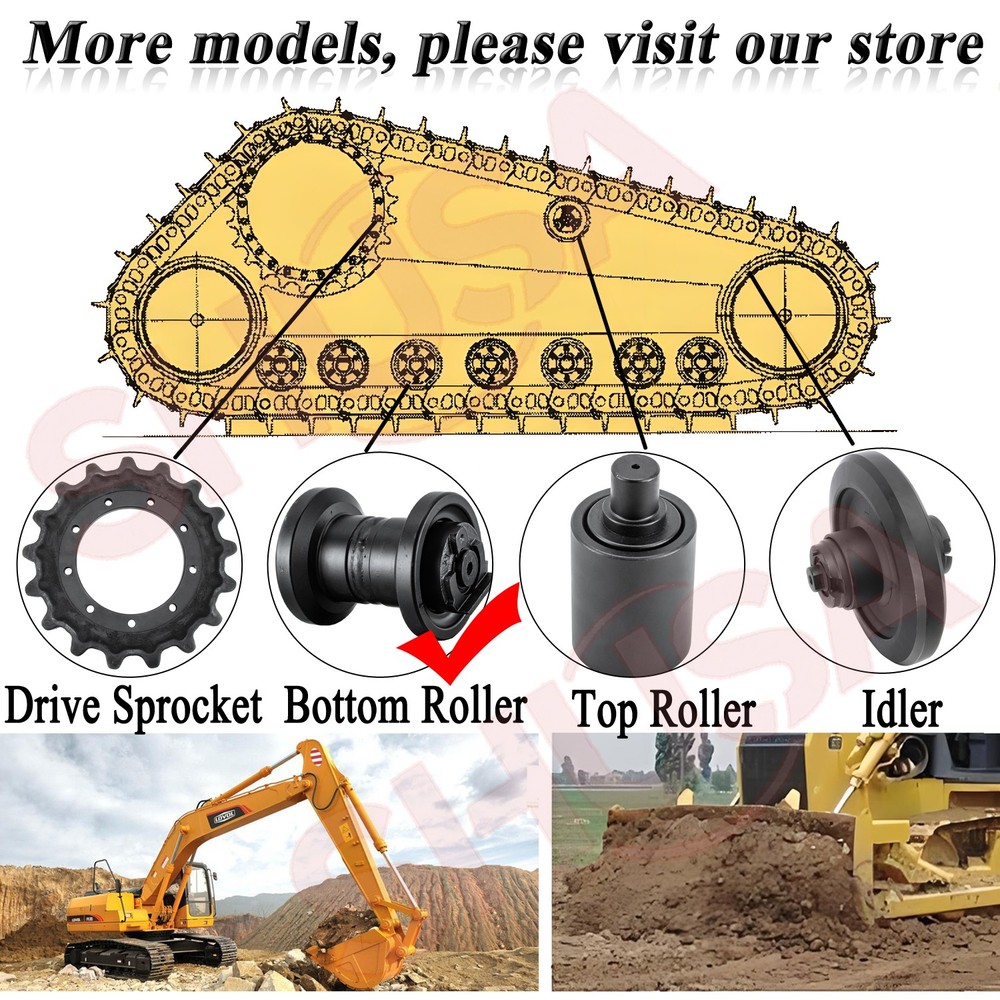 BOTTOM ROLLER FITs TAKEUCHI TL8 HEAVY DUTY TRACK LOADER UNDERCARRIAGE-