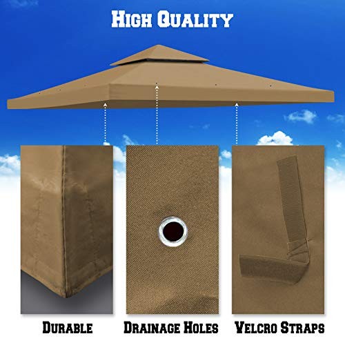 10'X10' Replacement Gazebo Top Canopy Patio Pavilion Cover Sunshade Plyester