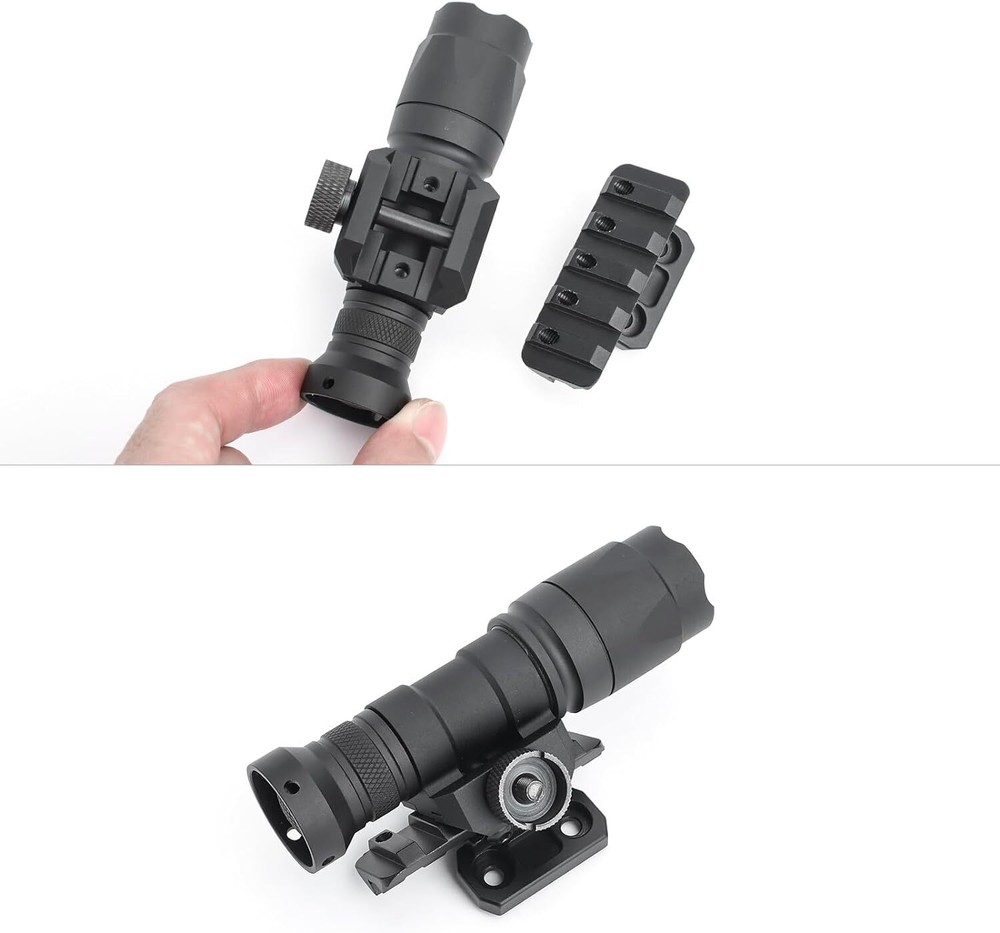 Tactical Offset Adjustable MLOK Picatinny Flashlight Mount for M300 X300 Light