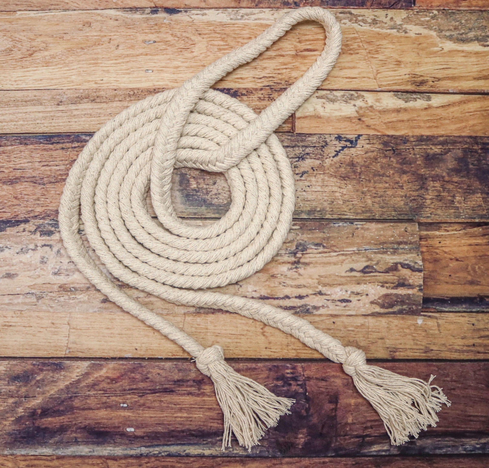 14 Ft. Braided 3 Strand Natural Cotton Soft Thick Heavy Breaking Reins