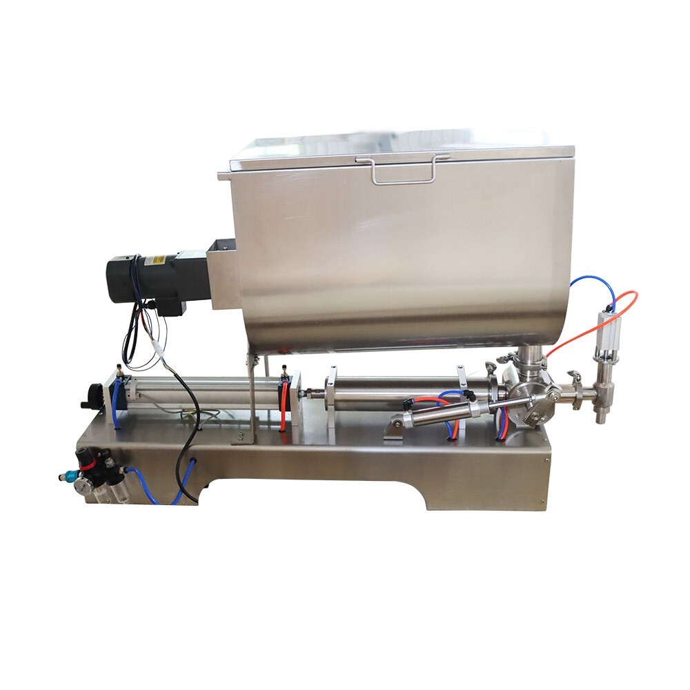 110V Single Nozzle 100-1000ml Paste Filling Mixing Machine Piston Strring Hopper