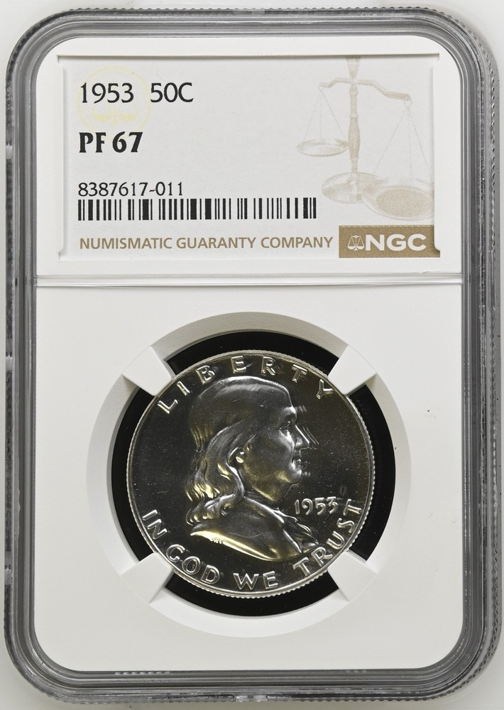 1953 Franklin Half NGC PF67 Strong Strike PR67