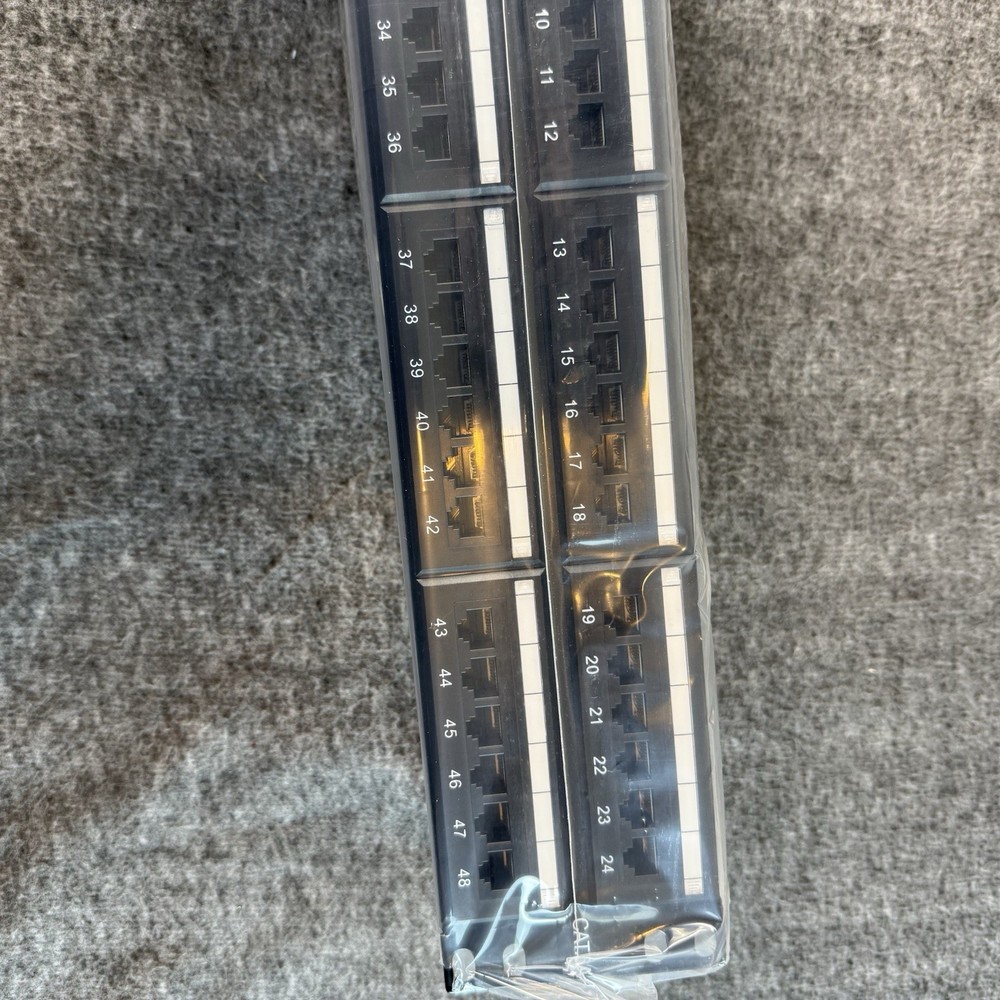 FGB 48 Port Patch Panel Cat 6A 1U Rackmount Ethernet Network New Open Box