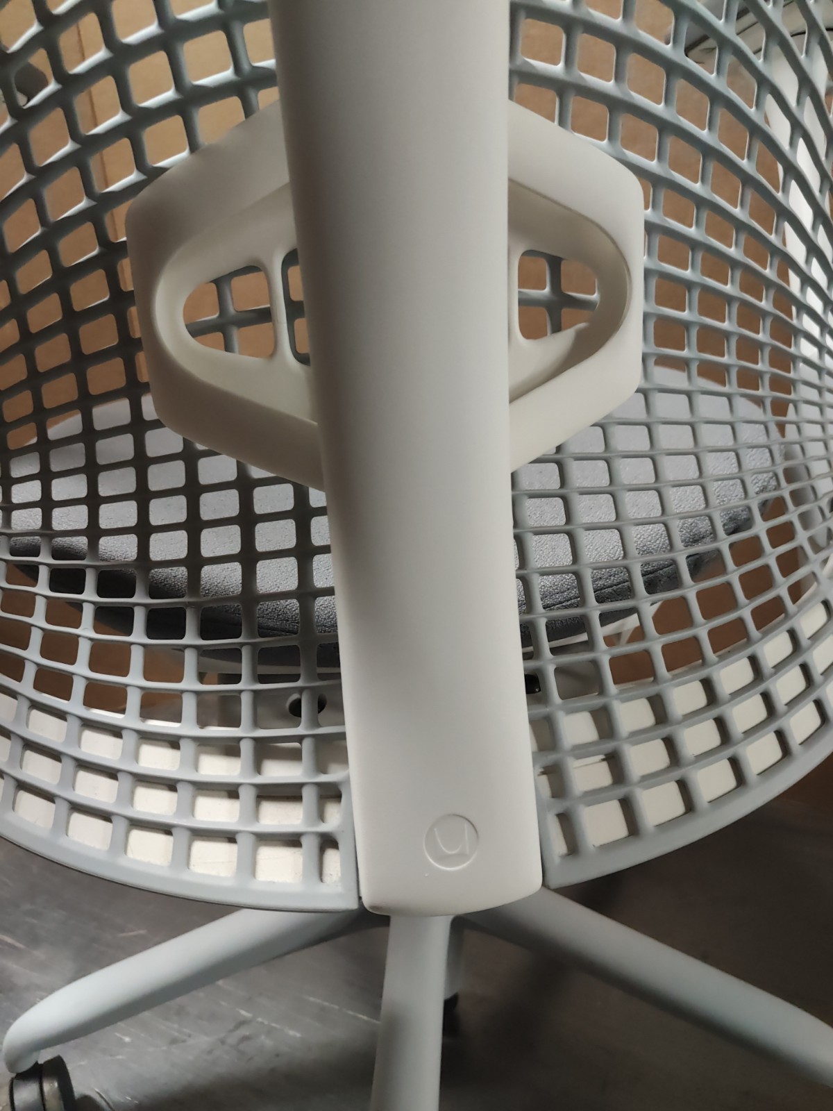 White Sayl Office Desk Chair by Herman Miller Loaded arms & Lumbar Grey Fabric