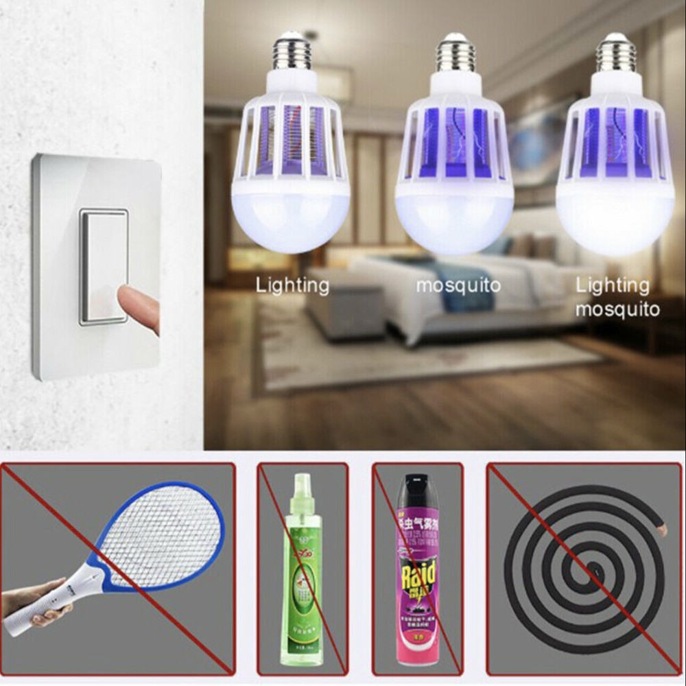 E27 Light Zapper LED Lightbulb Bug Mosquito Fly Insect Killer Bulb Lamp Home