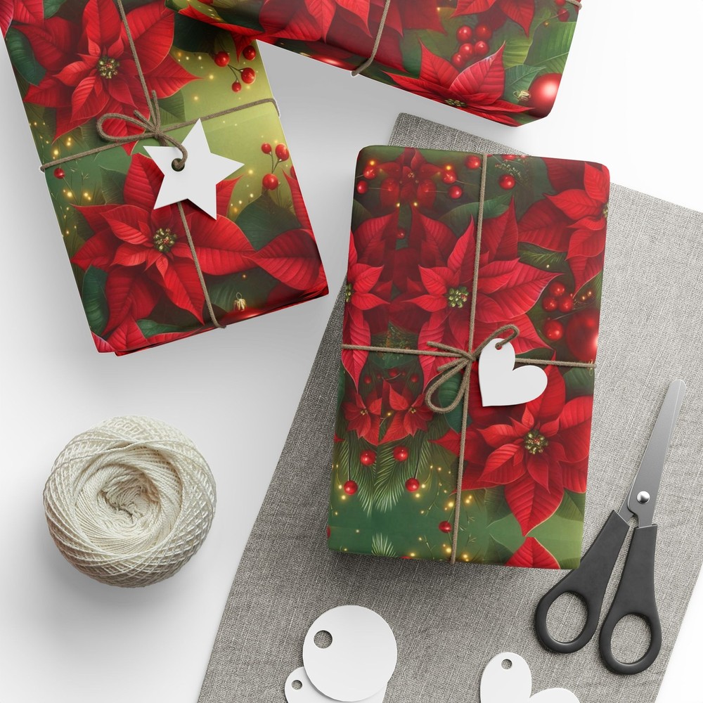 Poinsettia Wrapping Paper