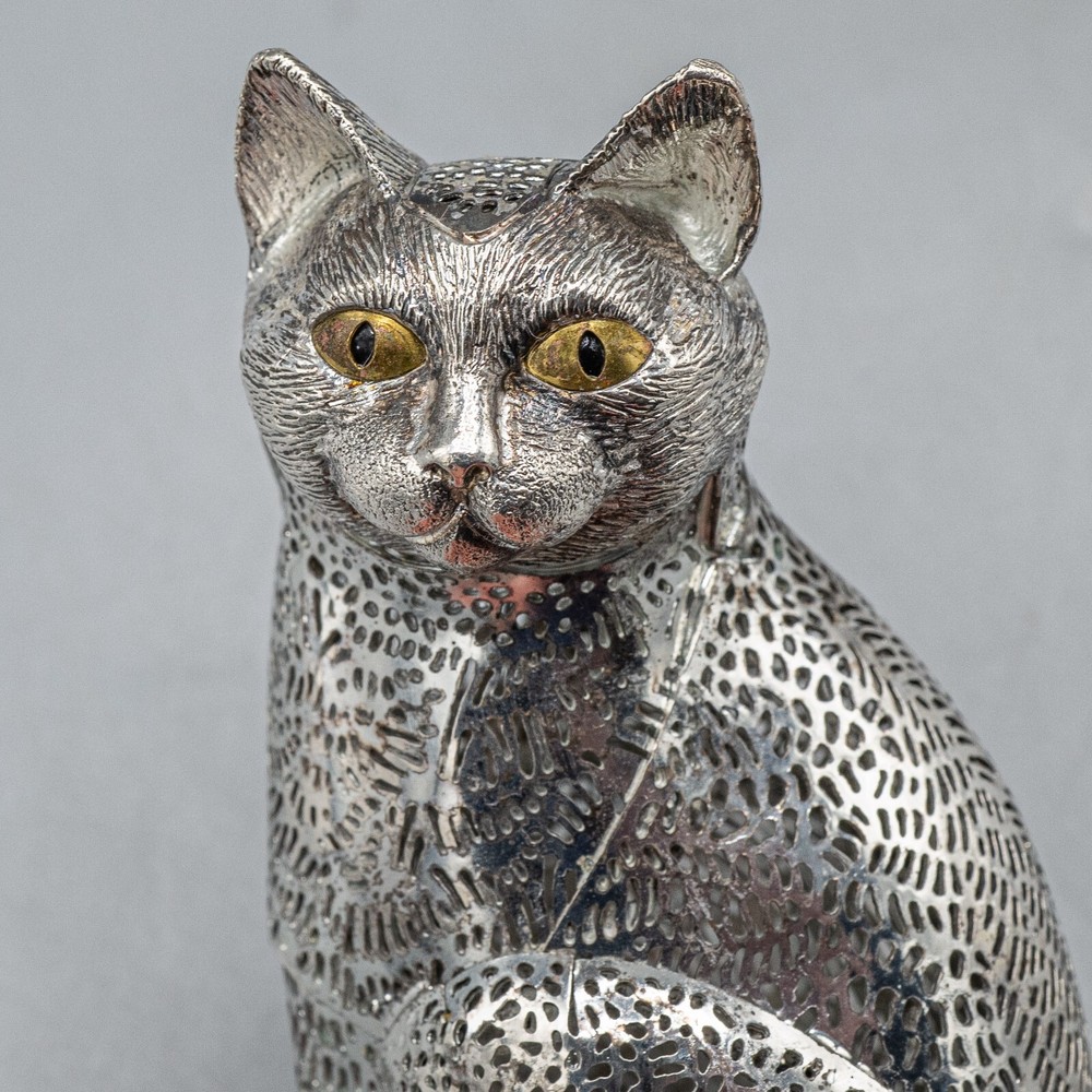 Christofle Lumiere D'Argent Collection Sitting Cat Silverplate France