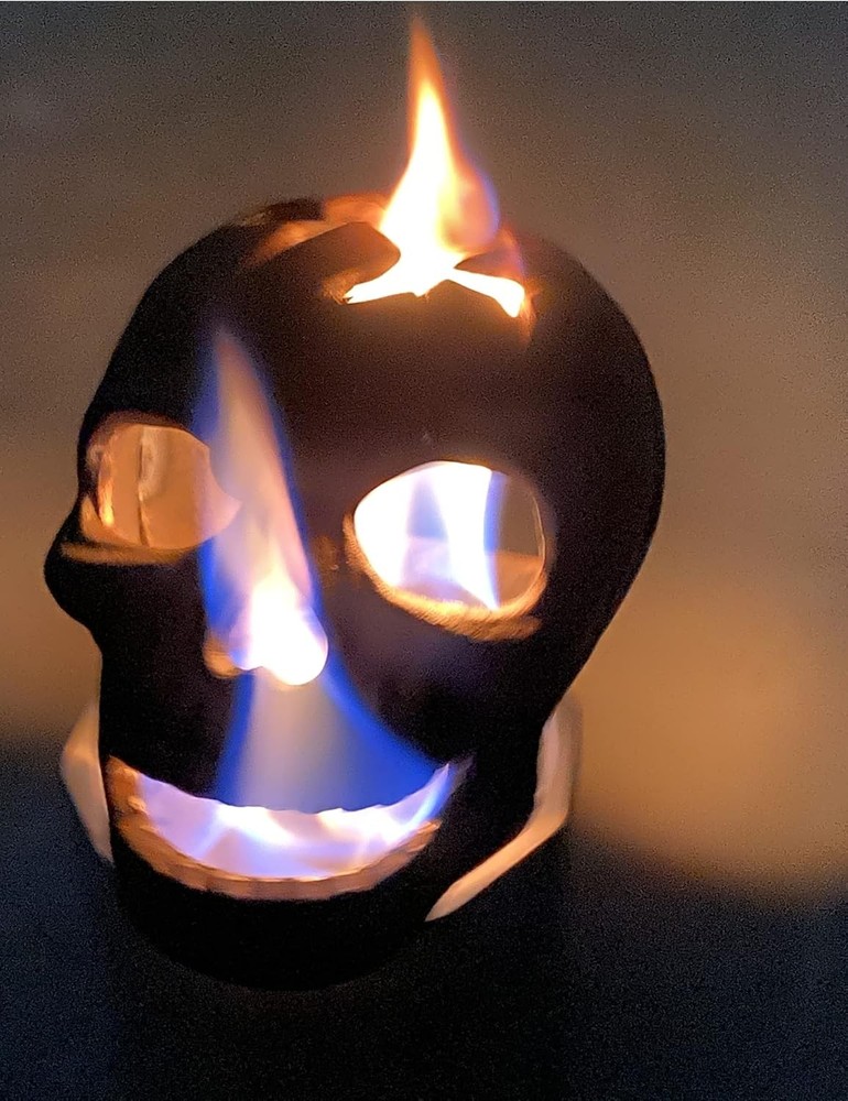 2pcs Refractory Materials Fireproof Imitated Human Fire Pit Skulls Gas Gray