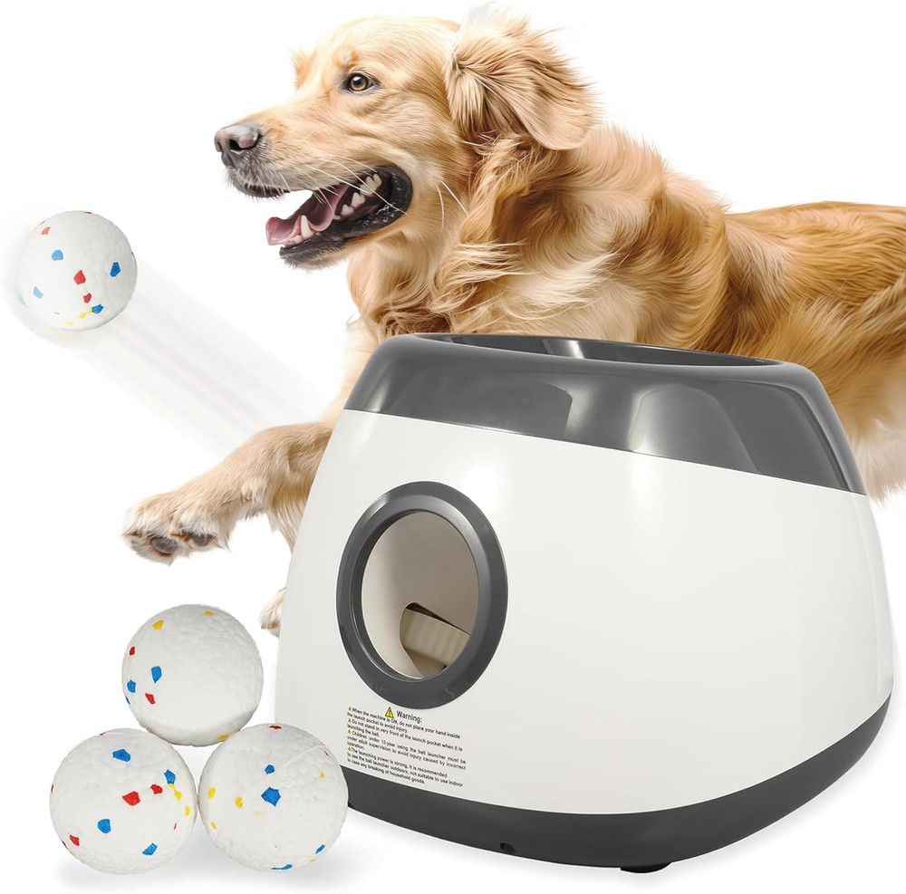 Automatic Dog Ball Launcher for Large Dogs Interactive Toy with 3 Range Modes