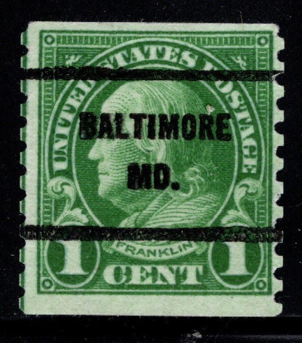 Centsational Precancel  - 1¢ 1925 SN 597 Baltimore MD - Type 61