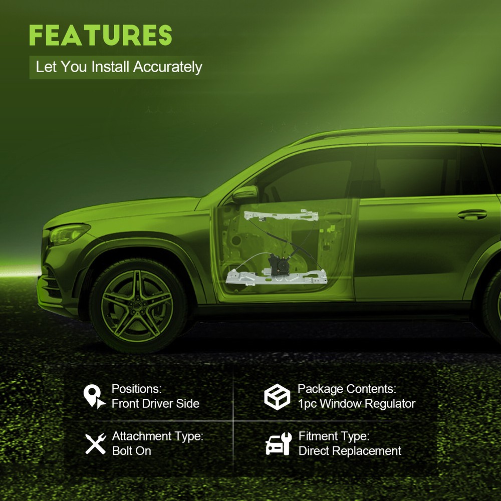 For 2011-2014 Ford F-150 Front Left Driver Power Window Regulator W/ Motor