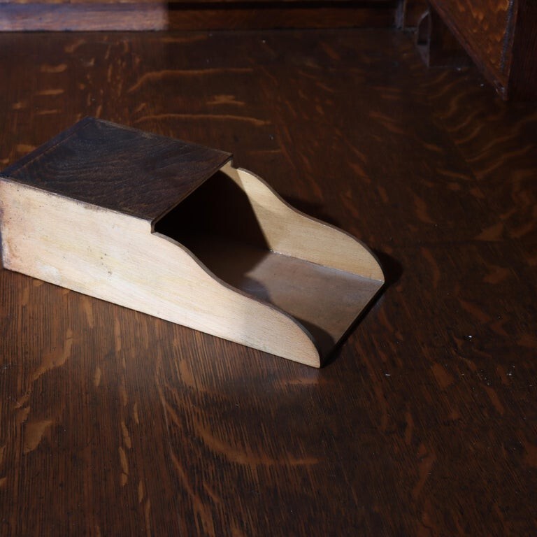 Derby Oak Raised Panel S-Roll Top Desk with Carved Pulls c1920