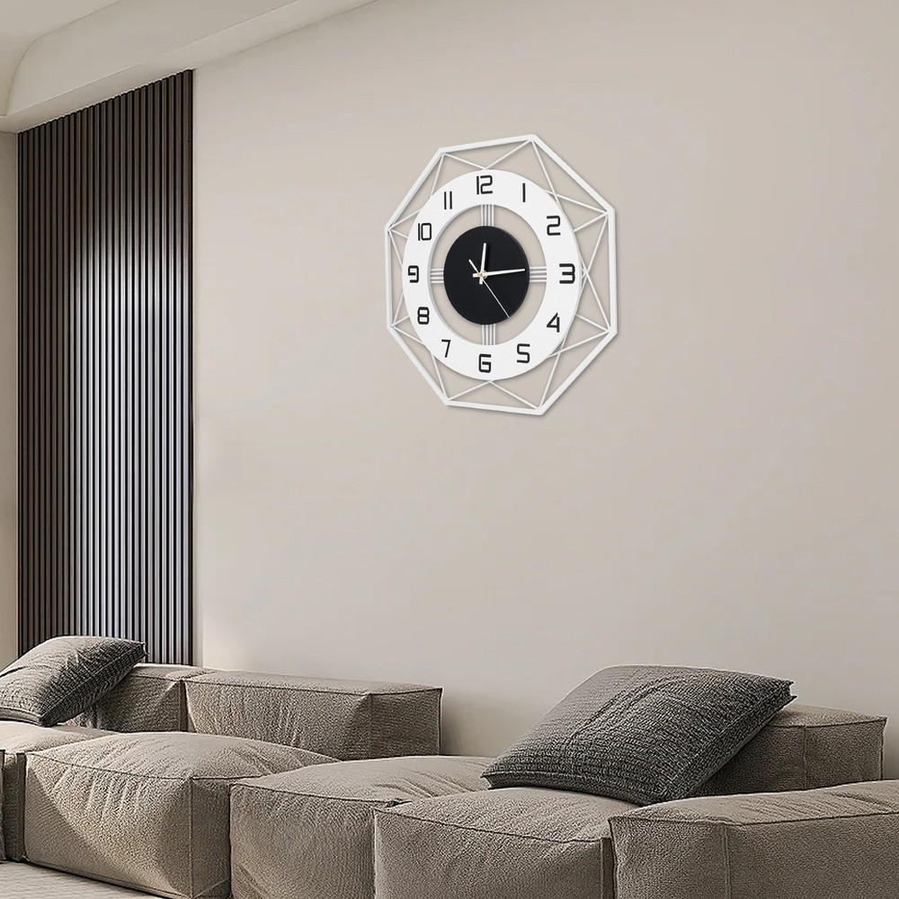 Modern Wall Clock - Silent Battery Powered Analog , Easy Mount