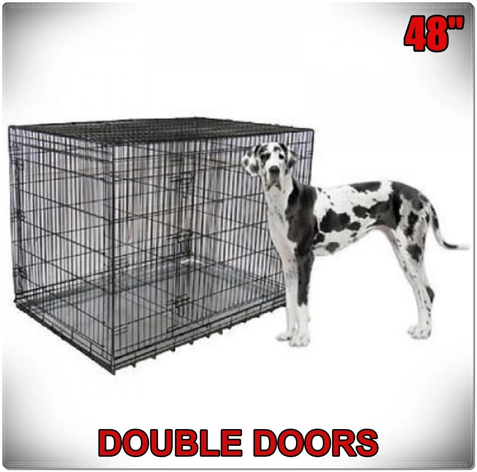 XXL Large Dog Crate Kennel Extra Huge Folding Pet Wire Cage Giant Breed Size