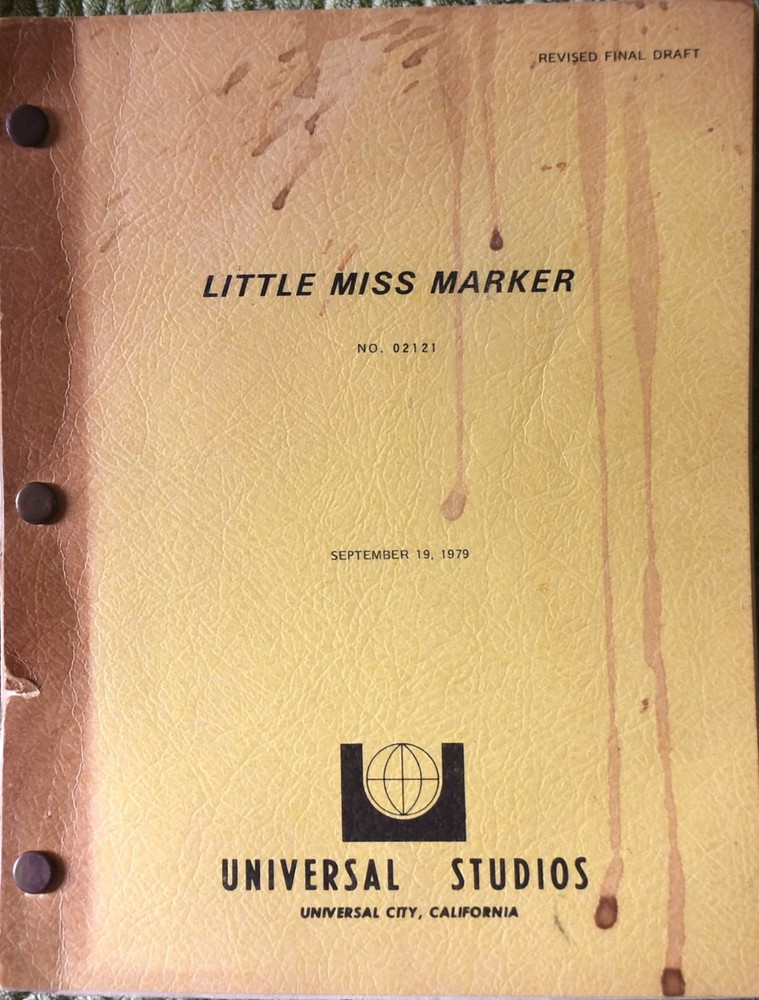1979 Little Miss Marker Revised Final Draft Original Screenplay Script